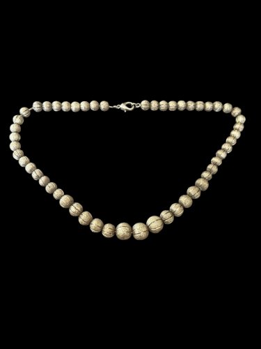 Collier perles en Chute Graduée metal argenté vintage Chic Elegant Classique