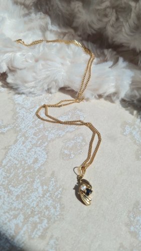 Collier  plaqué or et petits saphirs