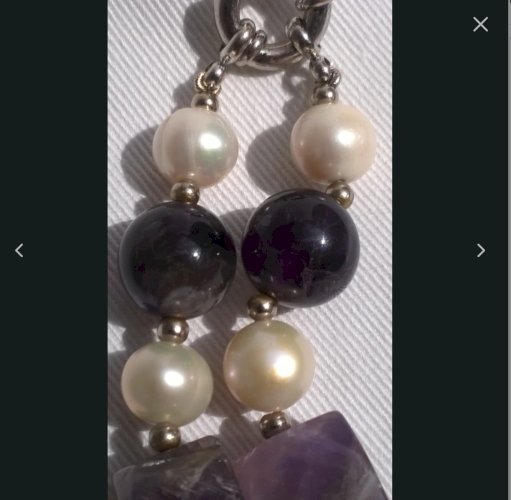collier raffiné pierre précieuse améthyste naturelle et perle de culture