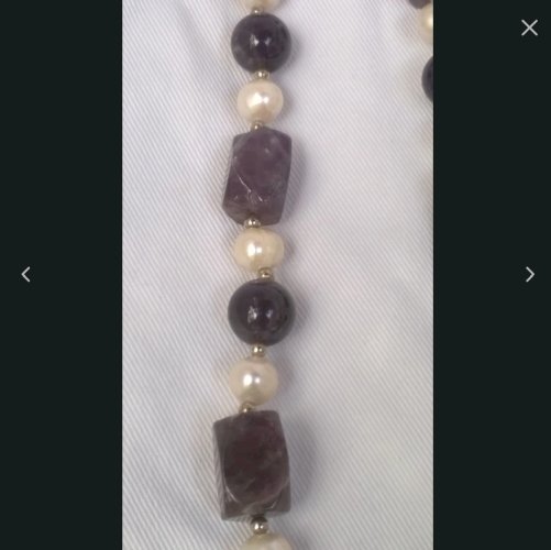 collier raffiné pierre précieuse améthyste naturelle et perle de culture