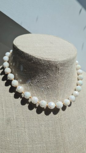 Collier -ras de cou - ancien - collier fantaisie en verre multi-facettes