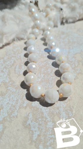 Collier -ras de cou - ancien - collier fantaisie en verre multi-facettes