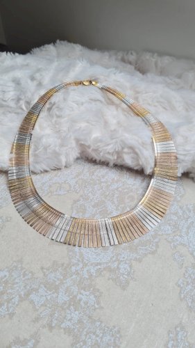 Collier - ras de cou Cléopâtre tricolore argent 925 Italie