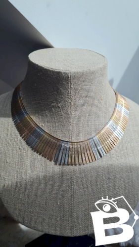 Collier - ras de cou Cléopâtre tricolore argent 925 Italie