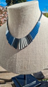 choker - hematite necklace - vintage