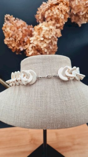 Collier - ras de cou - collier turquoise blanche