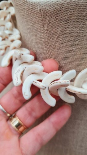 Collier - ras de cou - collier turquoise blanche