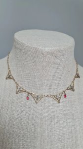 Collier- ras de cou filigrane  plaqué or  années 20-30