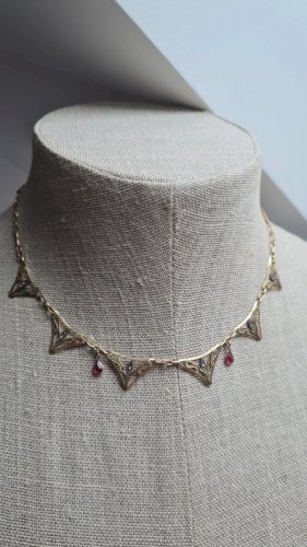 Collier- ras de cou filigrane  plaqué or  années 20-30