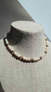 Collier - ras de cou  perles deau douce vintage