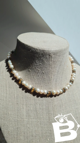 Collier - ras de cou  perles deau douce vintage