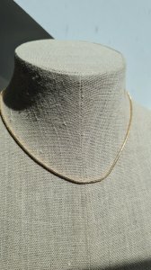 Necklace - Gold-plated choker snake chain / mouse tail