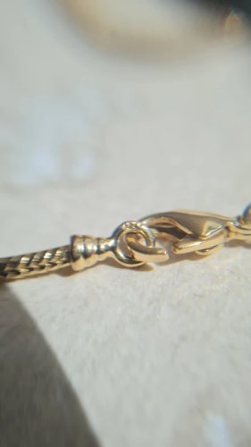 Collier - Ras de cou  plaqué or chaine serpent / queue de souris
