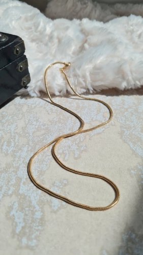 Collier - Ras de cou plaqué or chaine serpent / queue de souris