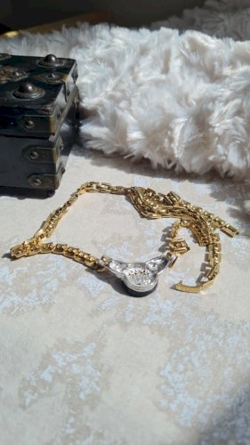collier - ras de cou - vintage- collier fantaisie avec strass