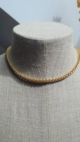 collier - ras de cou - vintage- collier fantaisie doré