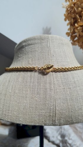 collier - ras de cou - vintage- collier fantaisie doré