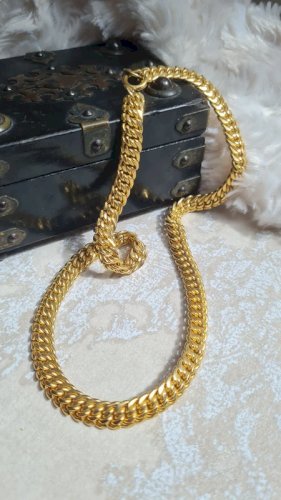 collier - ras de cou - vintage- collier fantaisie maille américaine