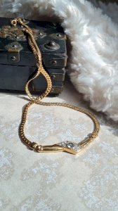 collier - ras de cou - vintage- collier fantaisie - signé MB