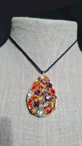Necklace - choker - vintage - rhinestones - signed Belle Paris - costume jewelry