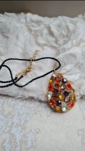 Necklace - choker - vintage - rhinestones - signed Belle Paris - costume jewelry