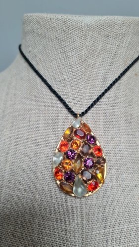 Collier - ras de cou - vintage -strass -signé Belle Paris- collier fantaisie