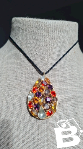 Collier - ras de cou - vintage -strass -signé Belle Paris- collier fantaisie