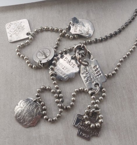 Collier / sautoir + bracelet, Dog Tag, bijoux GAS ^