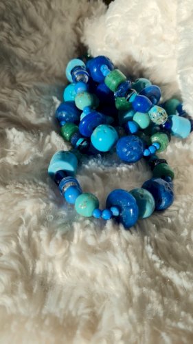 Collier - sautoir en pate de verre