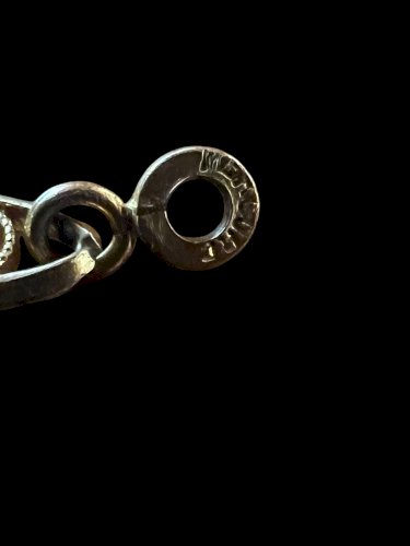 collier sautoir Maille Olive Ancien Vintage 1900 Chaine Doré Signé Mercure