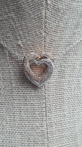 Swarovski double reversible heart necklace: crystals