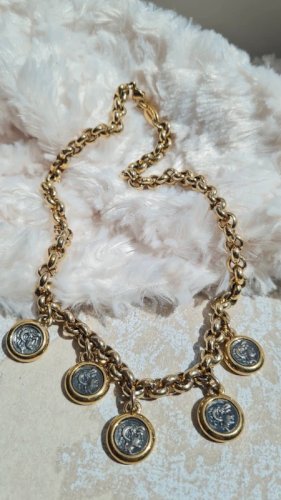 Collier vintage Agatha - Ras de cou à leffigie d Alexandre le grand