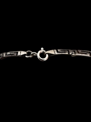 Collier vintage argent 925 Torque Motif Grec Méandre Poinconné- Choker - Tour