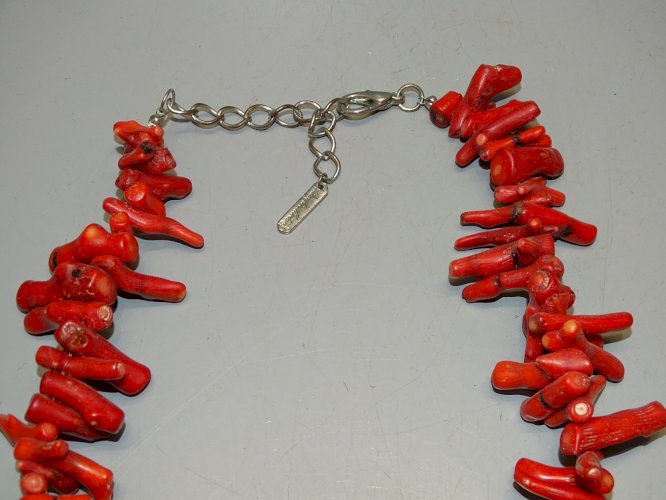 -COLLIER VINTAGE CORAIL ROUGE MARYLIN MODE BIJOU ANCIEN COLLECTION BIJOUX