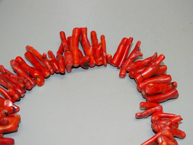 -COLLIER VINTAGE CORAIL ROUGE MARYLIN MODE BIJOU ANCIEN COLLECTION BIJOUX