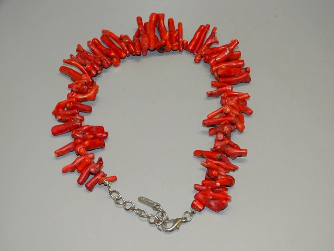 -COLLIER VINTAGE CORAIL ROUGE MARYLIN MODE BIJOU ANCIEN COLLECTION BIJOUX