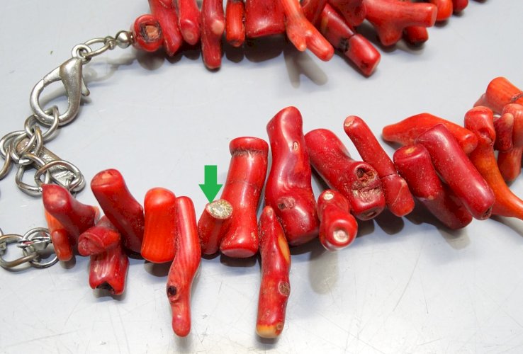 -COLLIER VINTAGE CORAIL ROUGE MARYLIN MODE BIJOU ANCIEN COLLECTION BIJOUX