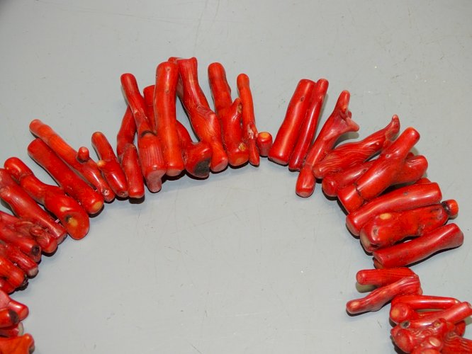 -COLLIER VINTAGE CORAIL ROUGE MARYLIN MODE BIJOU ANCIEN COLLECTION BIJOUX