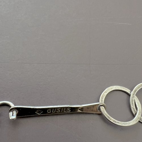 Collier vintage design argent massif créateur « Gusils» vers 1970 Chaine Corde