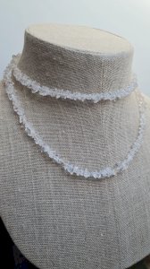 vintage crystal quartz necklace - natural stones lithotherapy