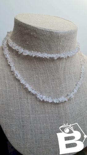 collier vintage en cristal de roche - pierres naturelles lithothérapie