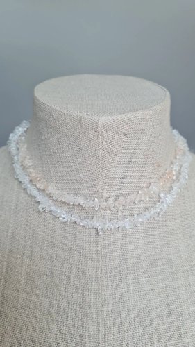 collier vintage en cristal de roche - pierres naturelles lithothérapie