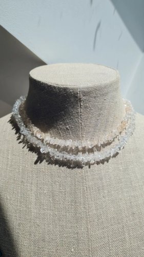 collier vintage en cristal de roche - pierres naturelles lithothérapie