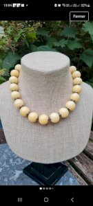 Italian vintage necklace galalith beads