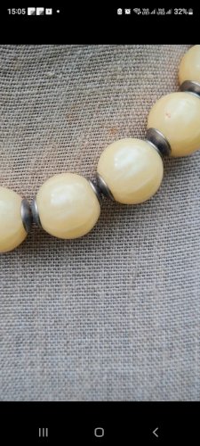 Collier vintage Italien perles galalithe