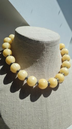 Collier vintage Italien perles galalithe