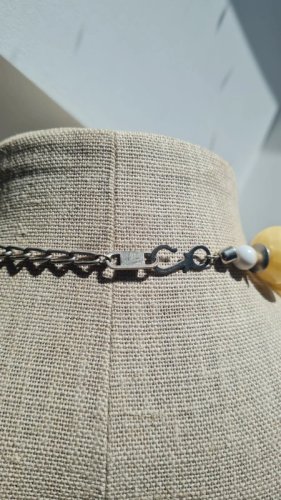 Collier vintage Italien perles galalithe