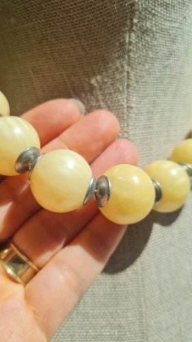 Collier vintage Italien perles galalithe