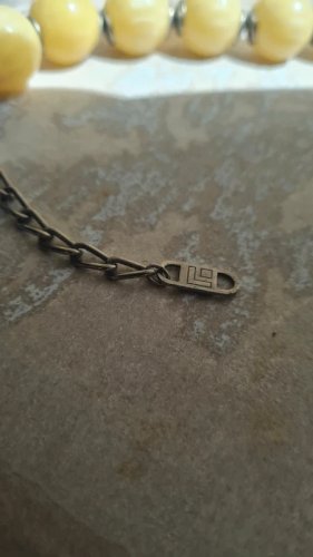 Collier vintage Italien perles galalithe