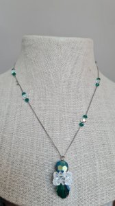 vintage necklace glass beads rhinestones